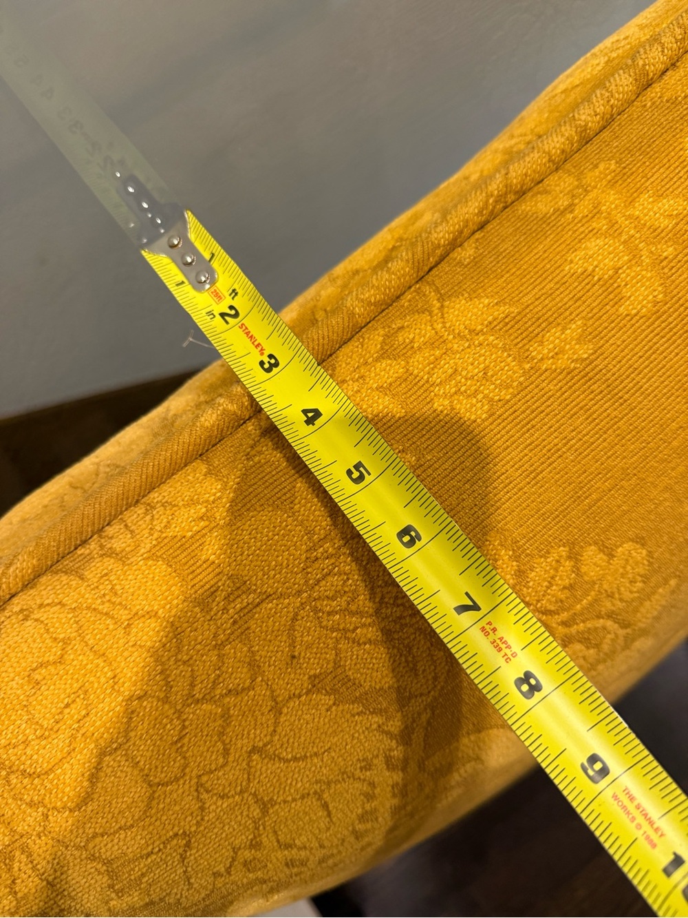25-6” New Pierre Frey Designer Golden Jacquard Decorative Floor Pillow(s) - Picture 3 of 5